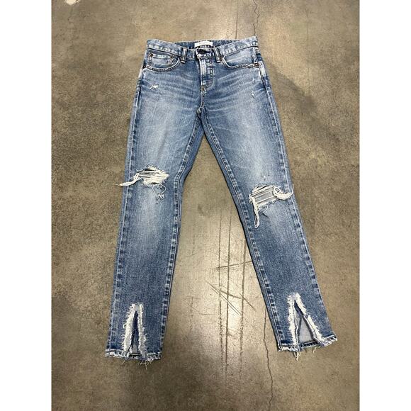 Moussy Vintage Ithan Distressed Mid-Rise Skinny Jeans size 25 - Picture 1 of 6